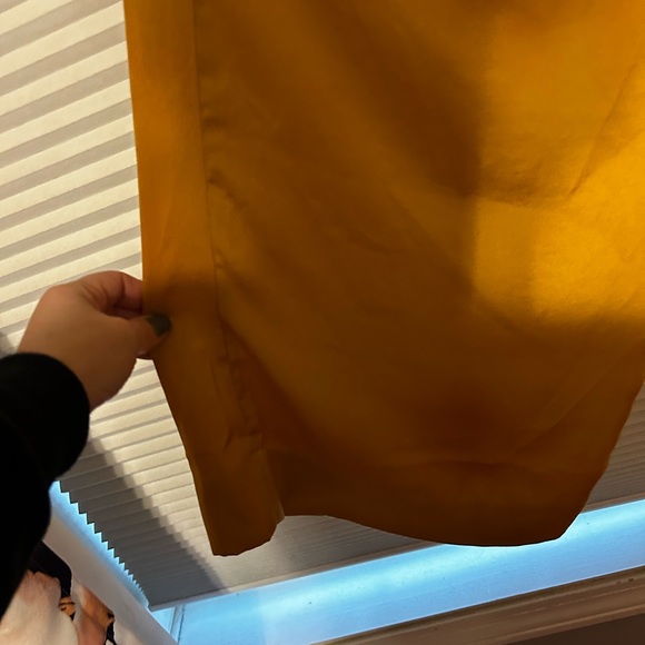 NWT mustard Silky Wide Leg Oull on pants Large Petite - Picture 6 of 6